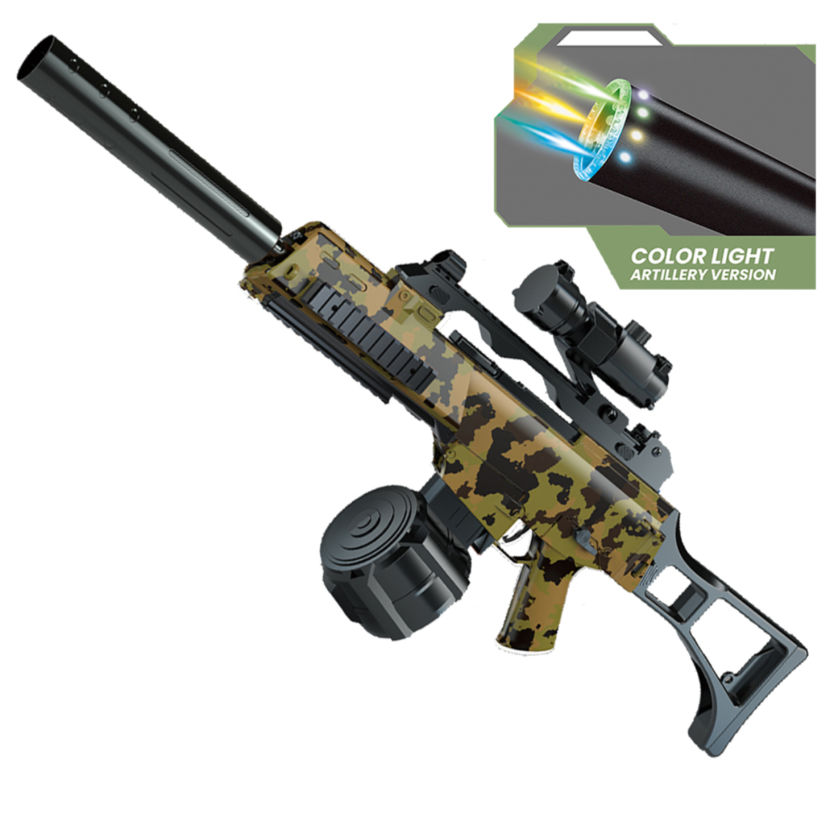 Pistola de Hidrogel G36 con Llama y Luz